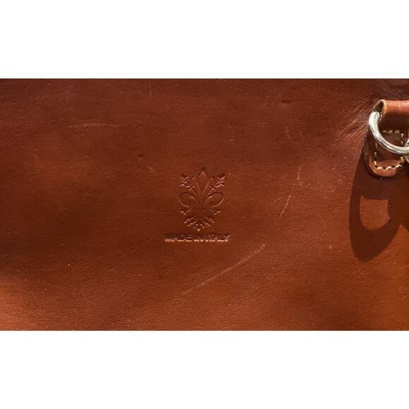 Dark Tan Italian Leather Handbag: Handmade Crossbody Bag with Detachable Straps - Picture 3 of 8